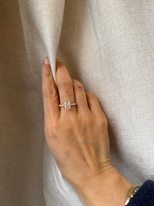 14K Yellow Gold Lab Diamond Engagement Ring