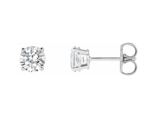 14K White Gold 1 ctw Lab Diamond Stud Earrings