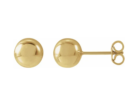 14K Gold Ball Stud Earrings