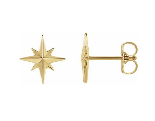 14K Gold Star Earrings