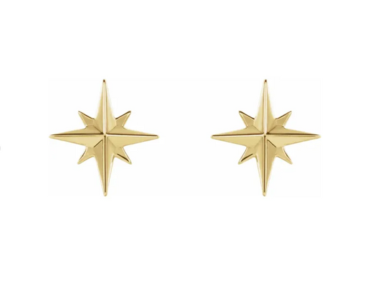 14K Gold Star Earrings
