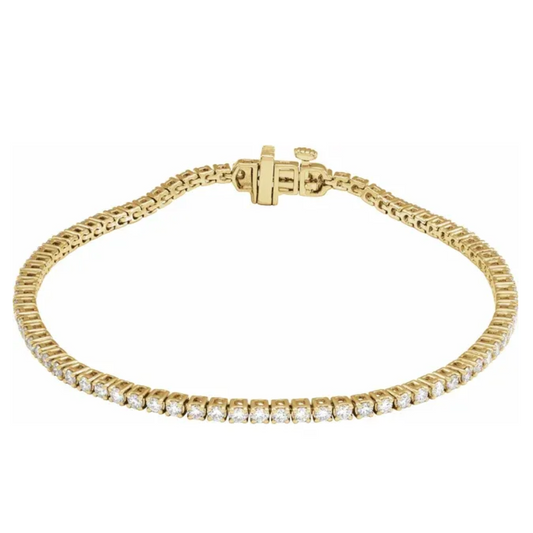 14K Yellow Gold 2 CTW Lab-Grown Diamond Line 7" Bracelet