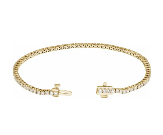 14K Yellow Gold 2 CTW Lab-Grown Diamond Line 7" Bracelet