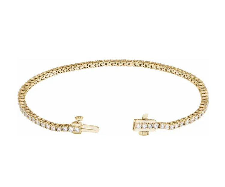 14K Yellow Gold 2 CTW Lab-Grown Diamond Line 7" Bracelet