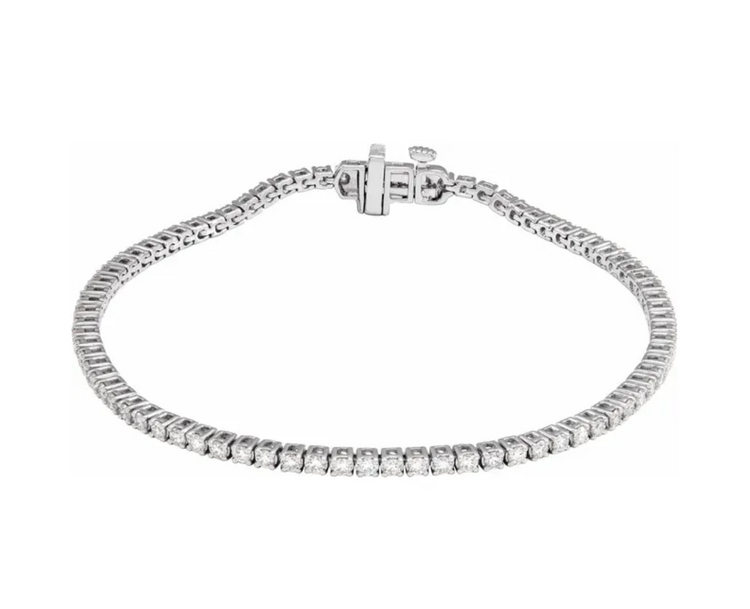 14K White Gold 2 CTW Lab-Grown Diamond Line 7" Bracelet