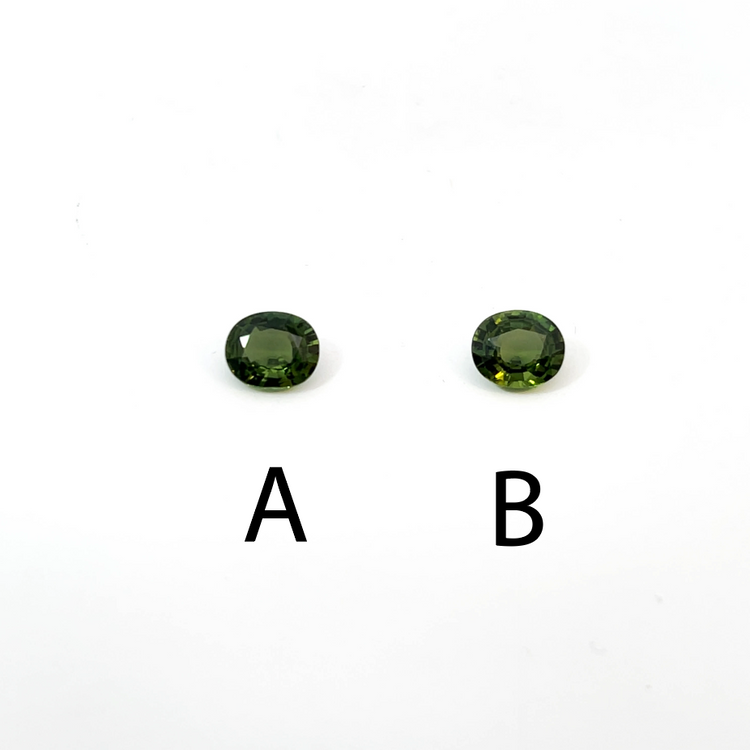 14K Green Sapphire Oval Ring
