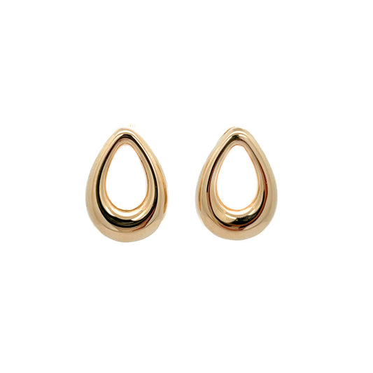 14K Yellow Gold Open Teardrop Earrings