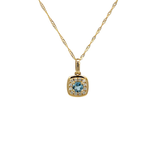 14k Aquamarine Necklace