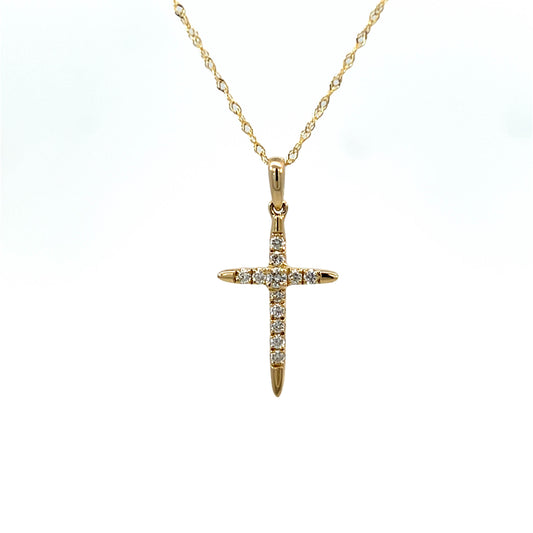 14K Gold Cross Diamond Necklace