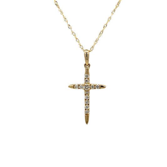 14K Gold Cross Diamond Necklace