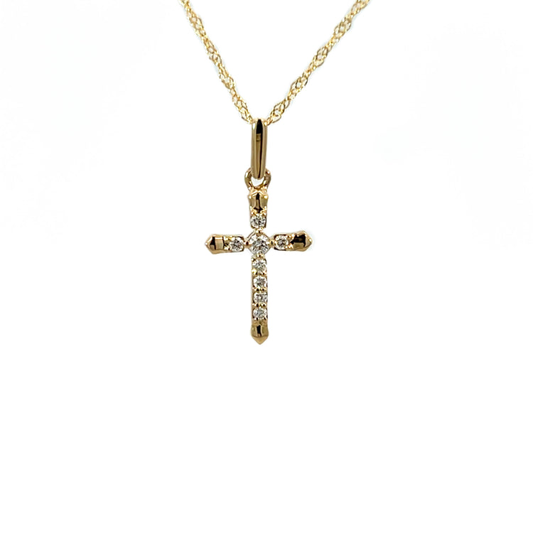 14K Gold Cross Diamond Necklace