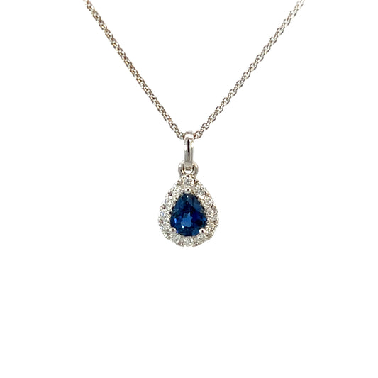 14k White Gold Sapphire Necklace