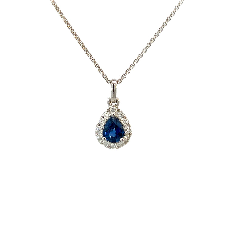 14k White Gold Sapphire Necklace