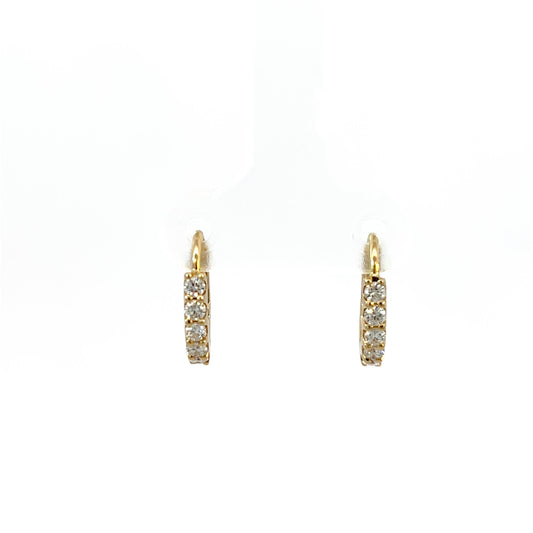 14K Gold Diamond Hoop Earrings