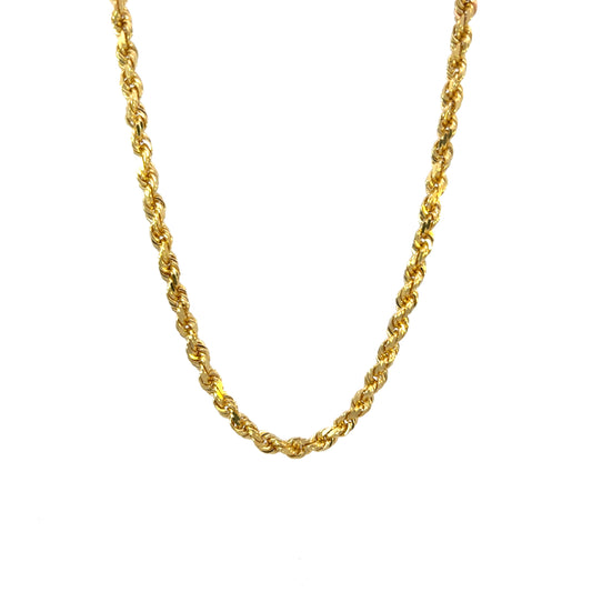 14K 5mm Diamond Cut Rope Chain