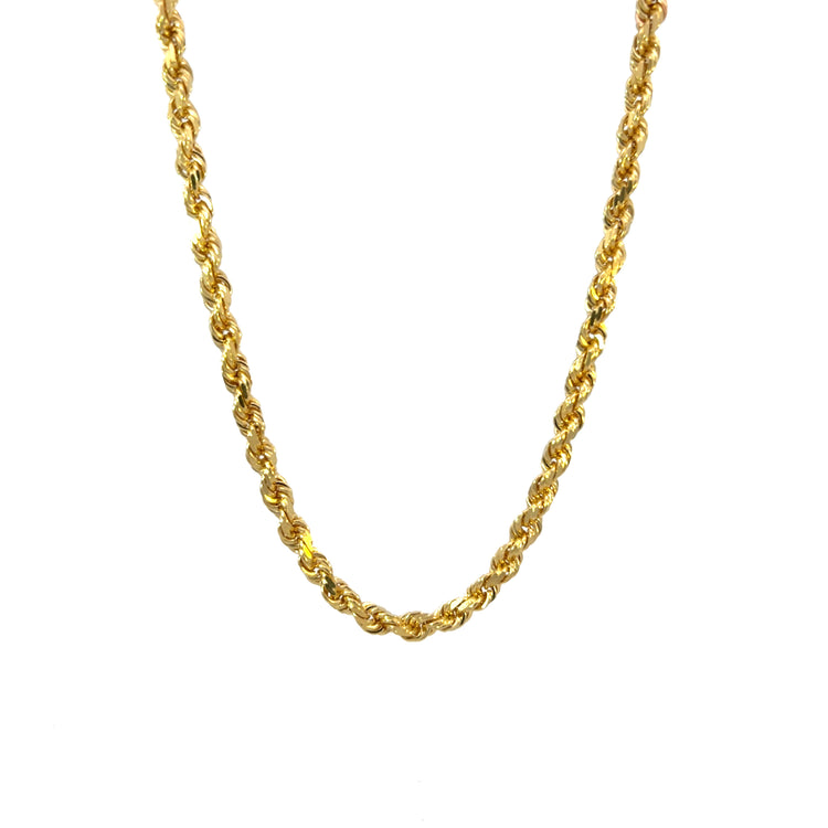 14K 5mm Diamond Cut Rope Chain