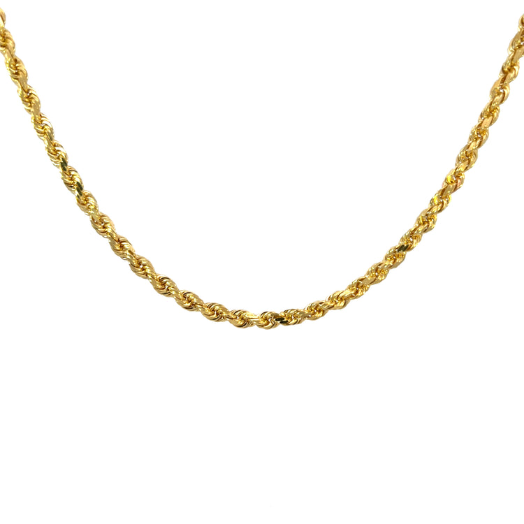 14K 5mm Diamond Cut Rope Chain