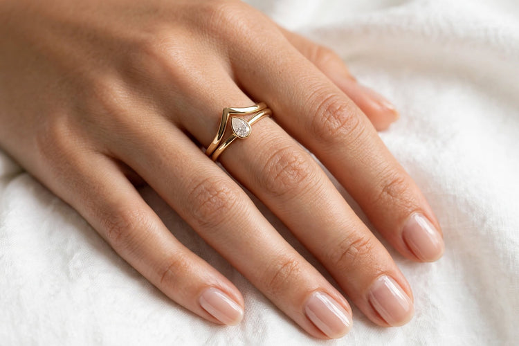 14K Teardrop Moissanite Ring