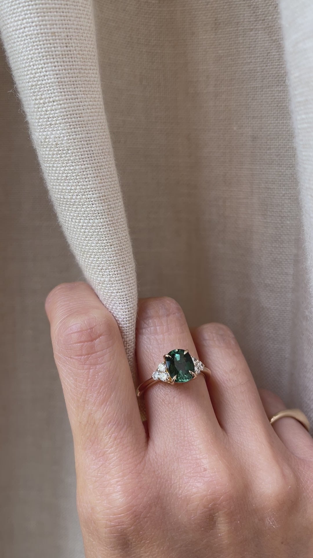 2.1 Carat Green Tourmaline Ring Rose Choc