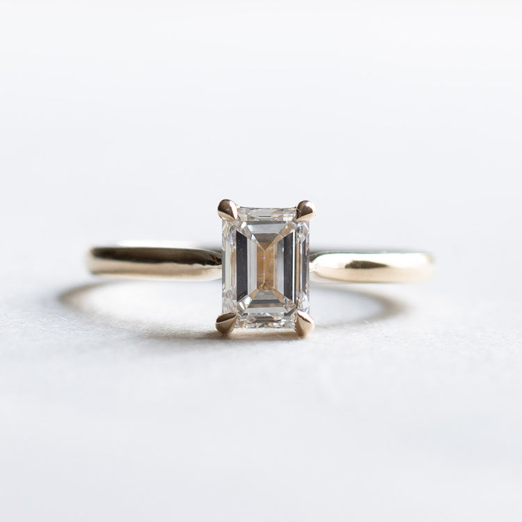 14k Emerald Cut Lab Grown Diamond Ring