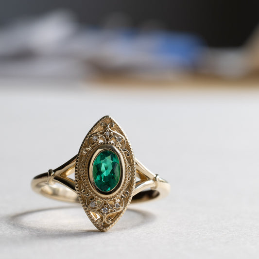 Oval Emerald Ring