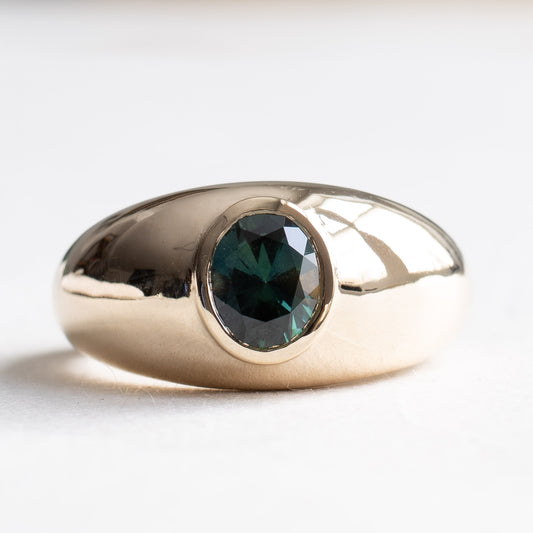 14k Parti Sapphire Dome Ring