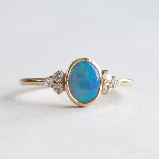 14K Opal Diamond Ring