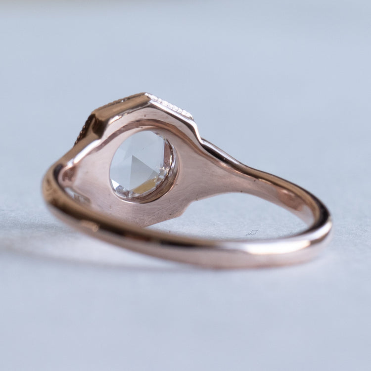 14k Rose Cut 0.75 Carat Diamond Ring