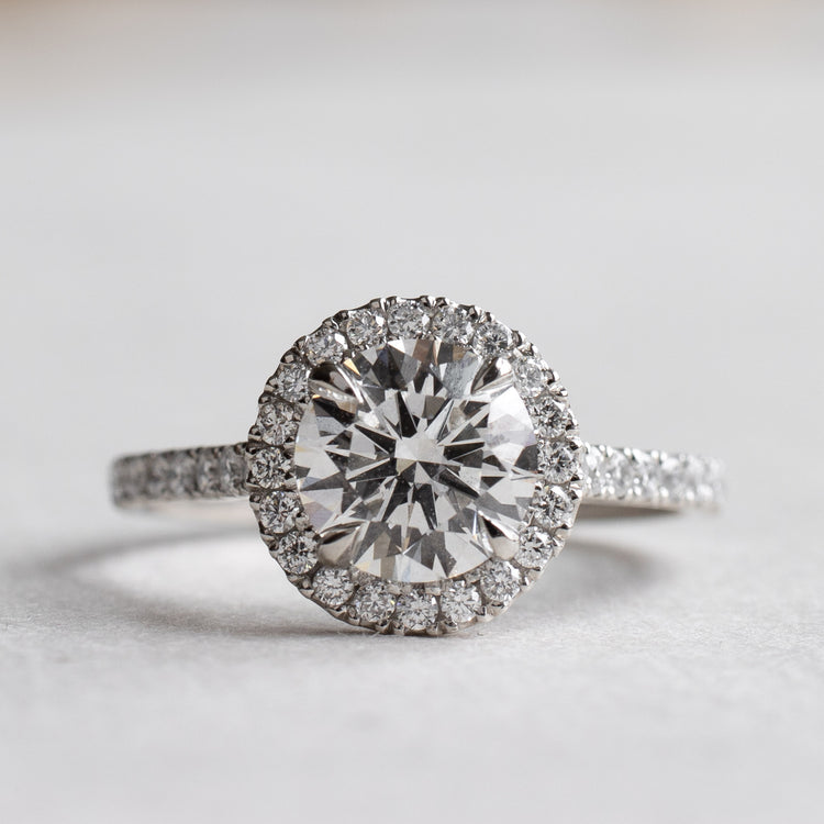 1.5 Carat Lab Diamond Halo Engagement Ring