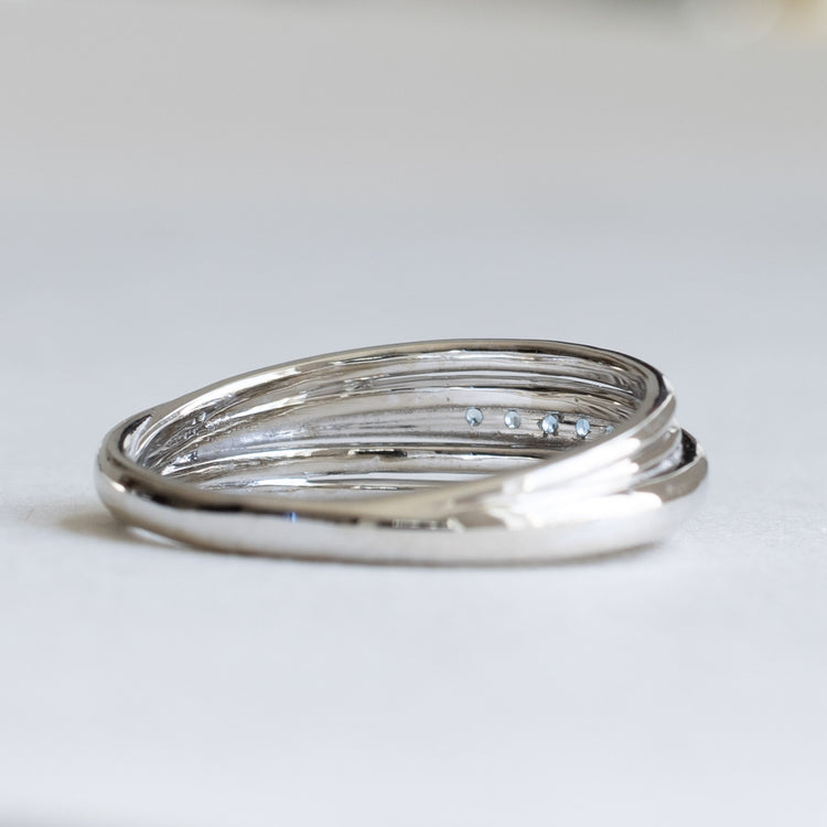 14K White Gold Five Stone Aquamarine Ring