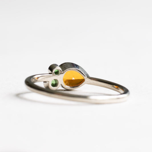 14K White Gold Carrot Ring