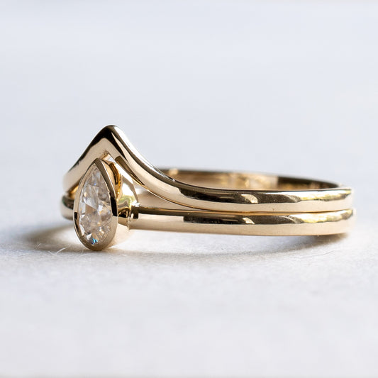 14K Teardrop Moissanite Ring