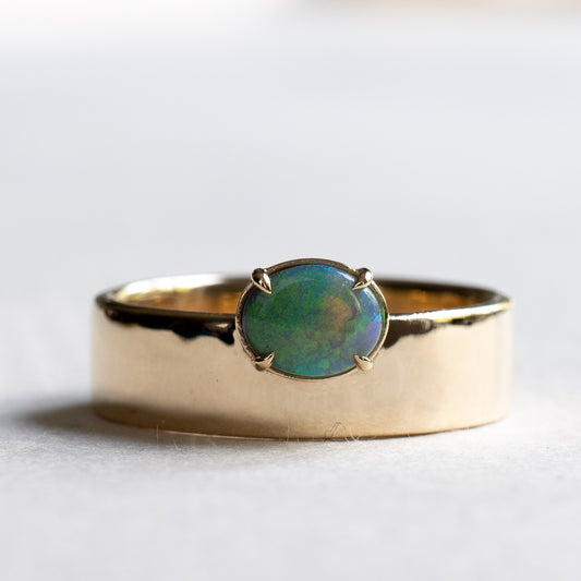 14K East West Opal Ring