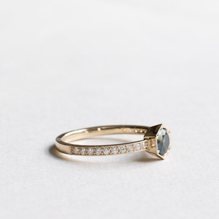 14K Sapphire Diamond Ring