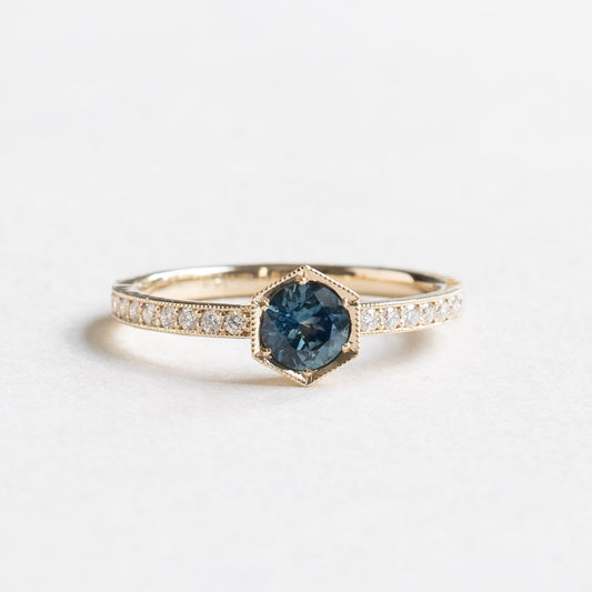 14K Sapphire Diamond Ring