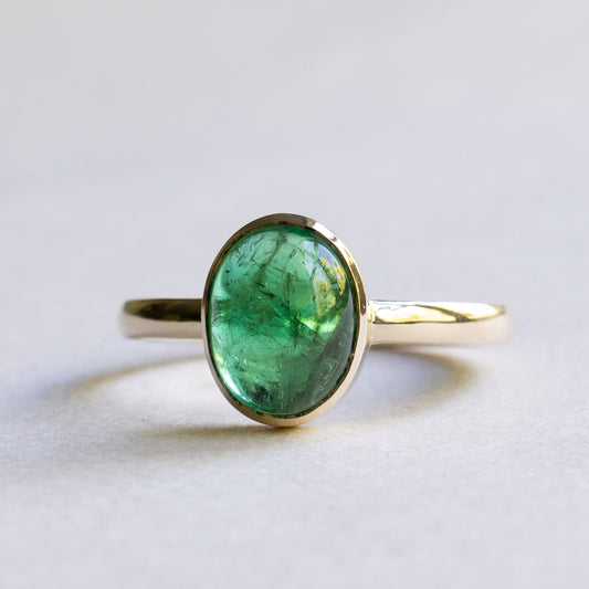14K Oval 2.65 Carat Emerald Ring