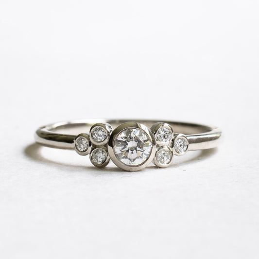 14k White Gold 0.34CT TW Diamond Bezel Ring