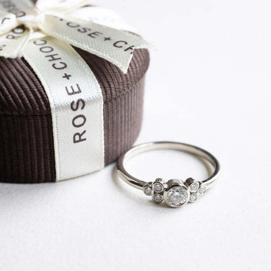 14k White Gold 0.34CT TW Diamond Bezel Ring