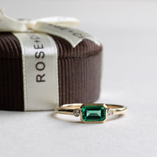 14K Gold 0.55CT Emerald Ring