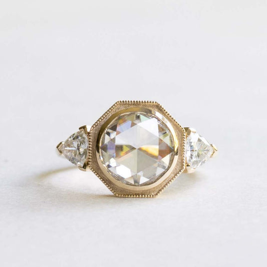 14k yellow gold 1.16 Carat moissanite set size 6.5
