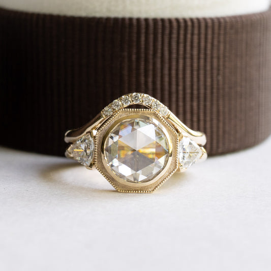 14k yellow gold 1.16 Carat moissanite set size 6.5