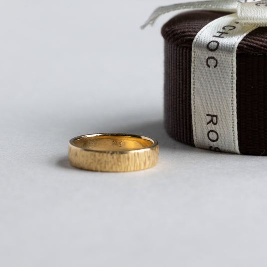 22K 4mm Tree Bark Band