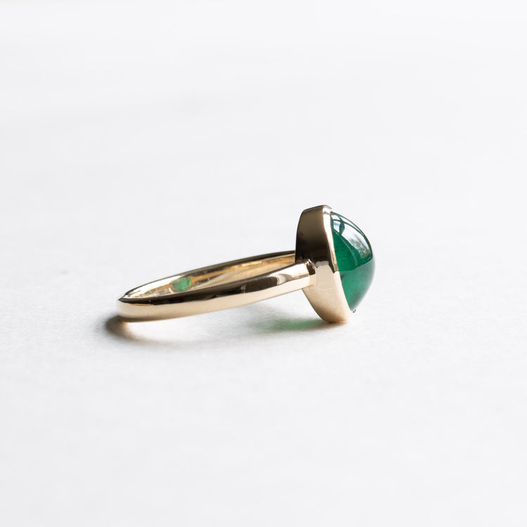 14K Oval 2.73 Carat Emerald Ring