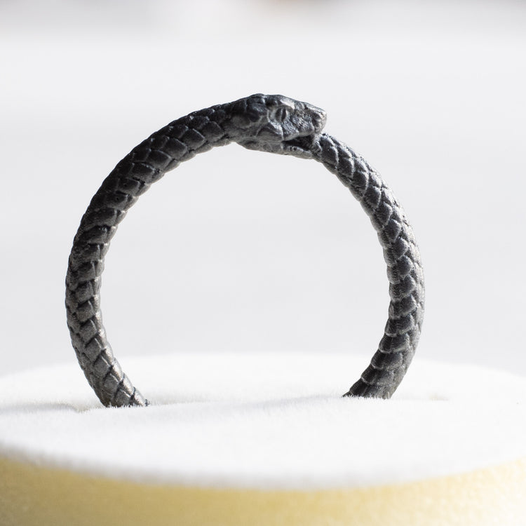 925 Sterling Silver Ouroboros Snake Ring