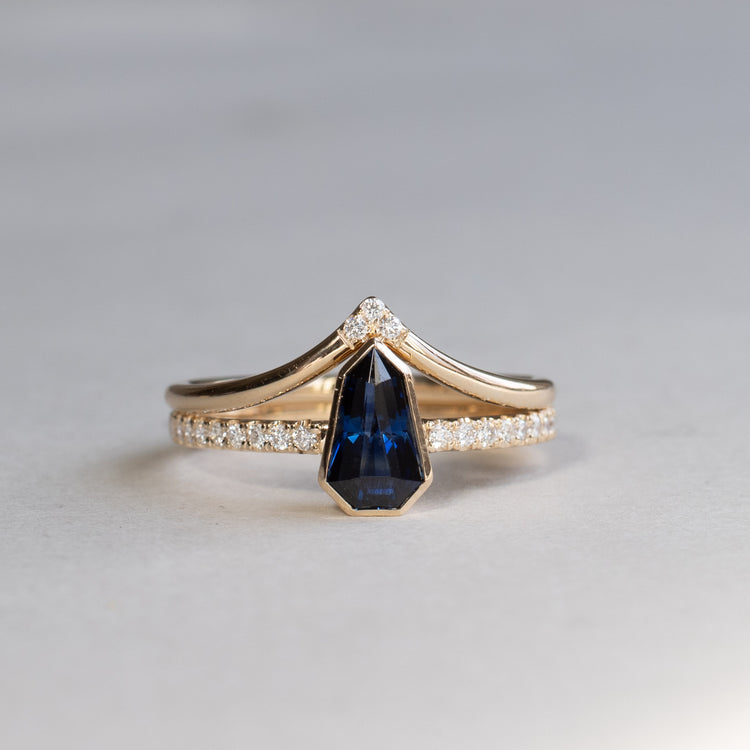 14K 0.86 Carat Sapphire Diamond Ring Stack