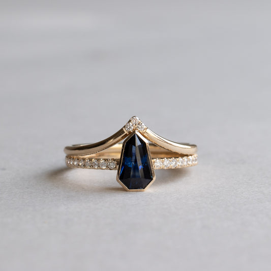 14K 0.86 Carat Sapphire Diamond Ring Stack