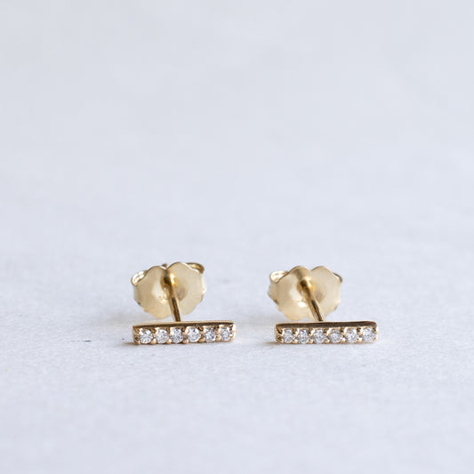 14k Bar Lab Diamond Studs Earrings