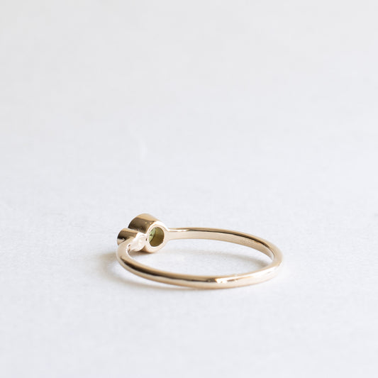 Green Sapphire Moi et Toi Diamond Ring