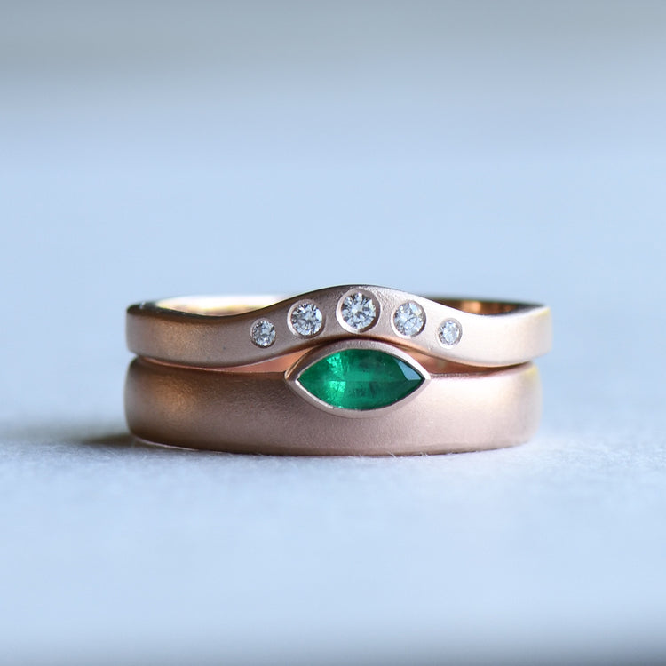 14k Emerald With Diamonds