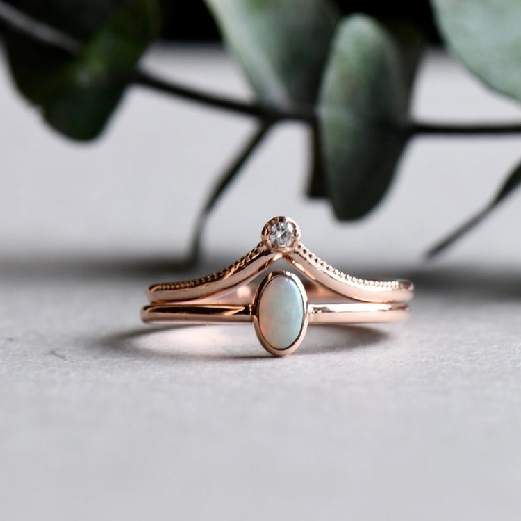 Opal Tiara Ring Set